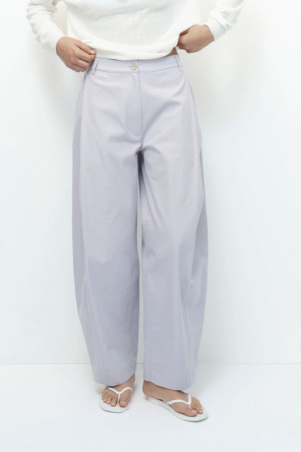 Mijeong Park Cotton Barrel Leg Pant - Lavender