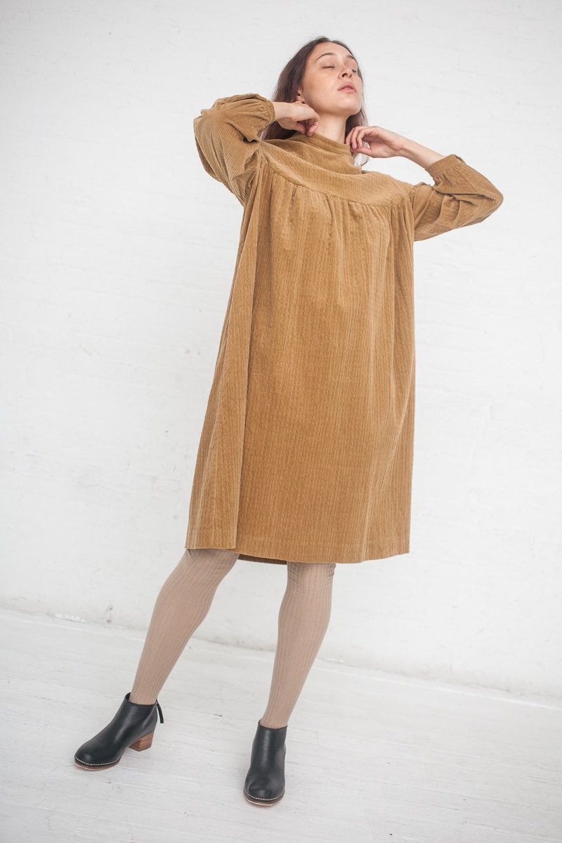 green emerald velvet dress Lady Autumn Pumpkin corduroy dress  MayaHotenkoDress