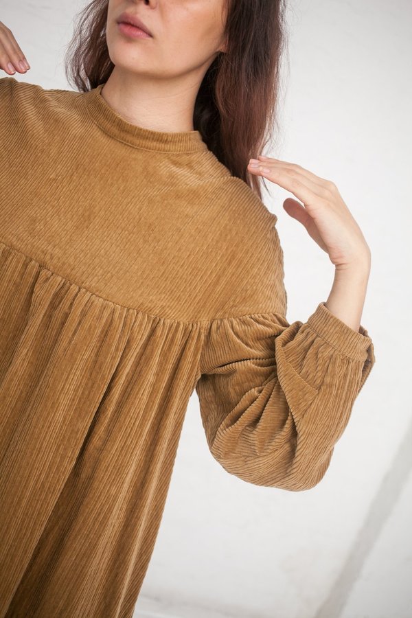 corduroy empire waist dress Corduroy Empire Waist Lantern Sleeve Dress – Cotton Candy Fashion