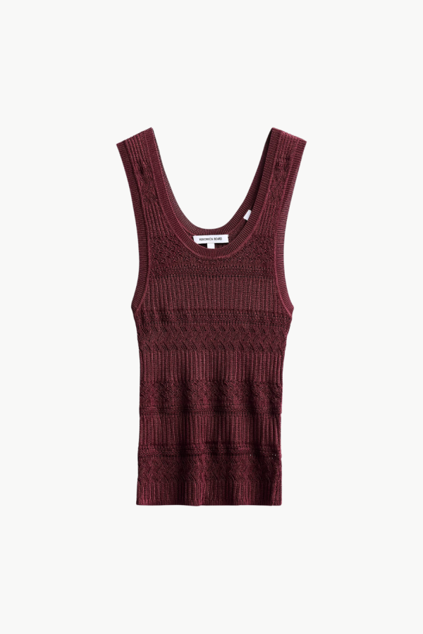 Veronica Beard Sandra Knit Tank Top - Raisin