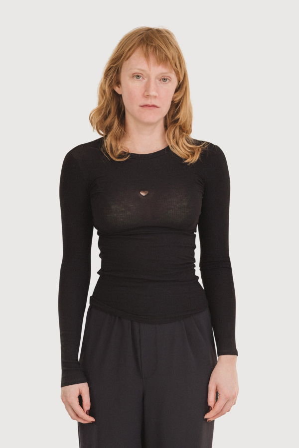Baserange Heart Long Sleeve Tee - Black