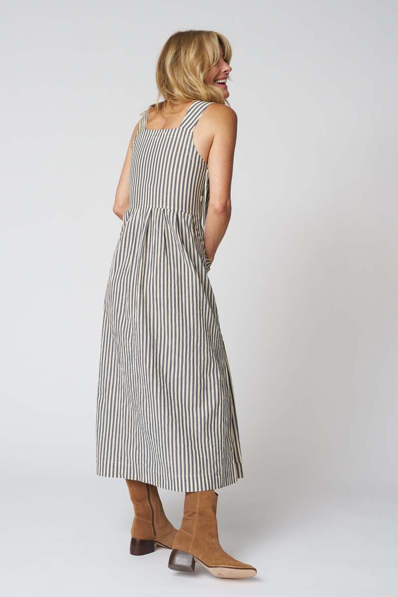 TOAST Tablier Stripe Cotton Pinafore Dress