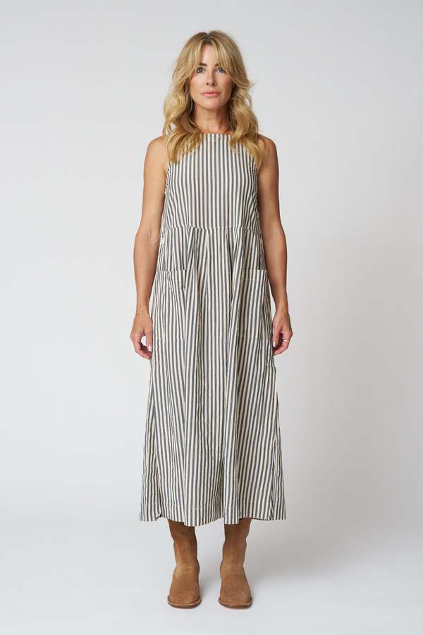 TOAST Tablier Stripe Cotton Pinafore Dress