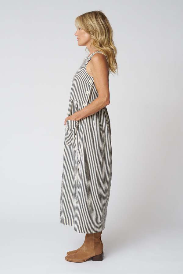 TOAST Tablier Stripe Cotton Pinafore Dress
