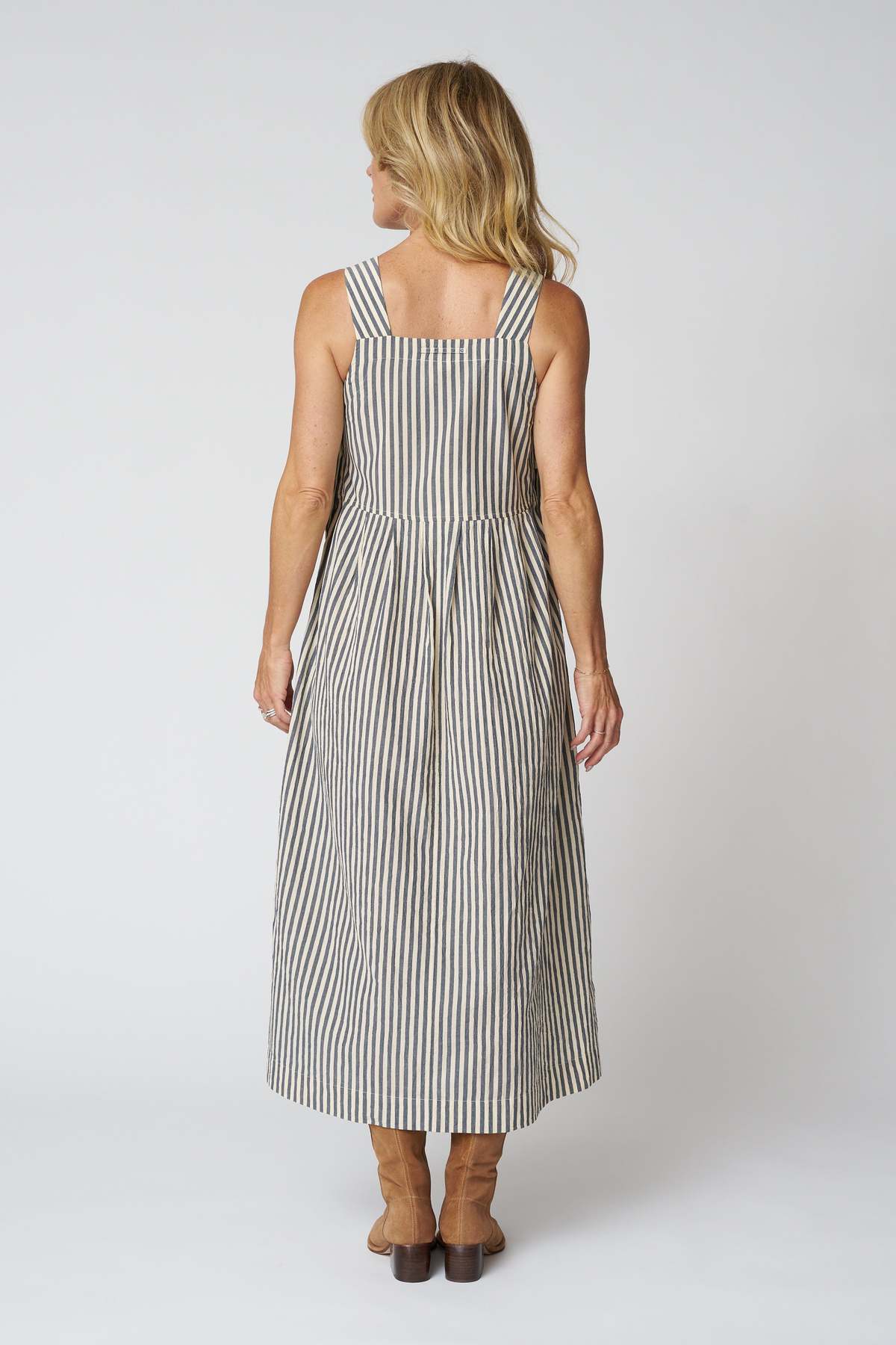 TOAST Tablier Stripe Cotton Pinafore Dress - Image 7 of 8
