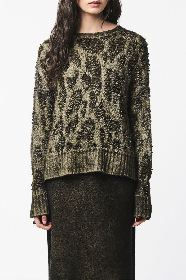Avant Toi Leopard Moss Pullover