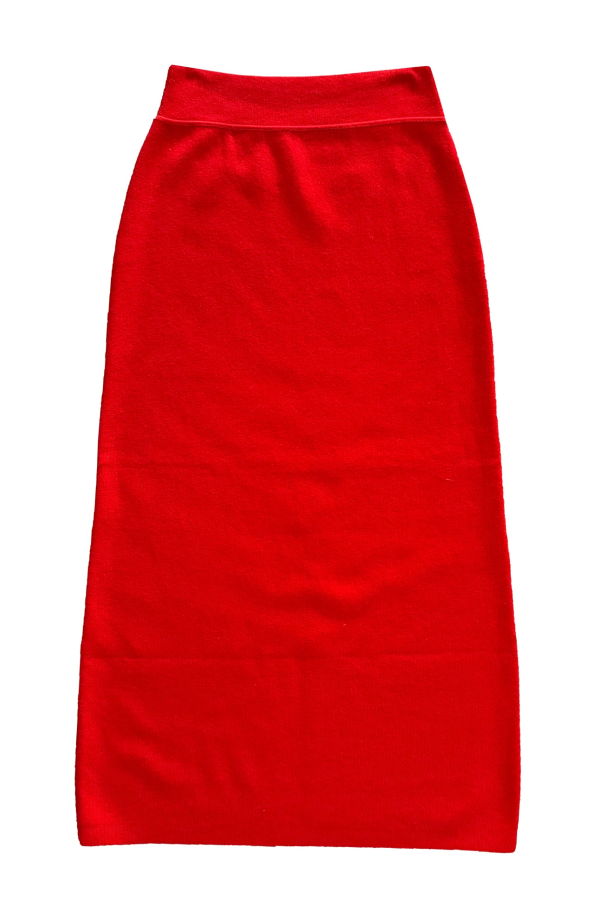 Ali Golden Knit Pencil Midi Skirt