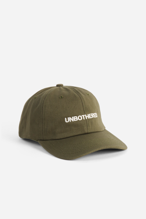 "INTENTIONALLY __________." Unbothered Dad Cap - Olive Ivory