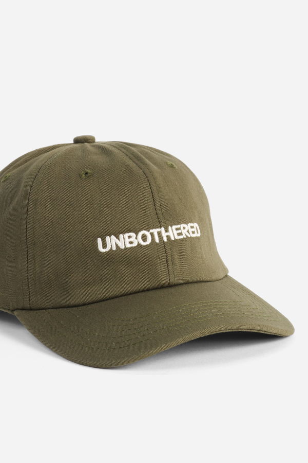 "INTENTIONALLY __________." Unbothered Dad Cap - Olive Ivory