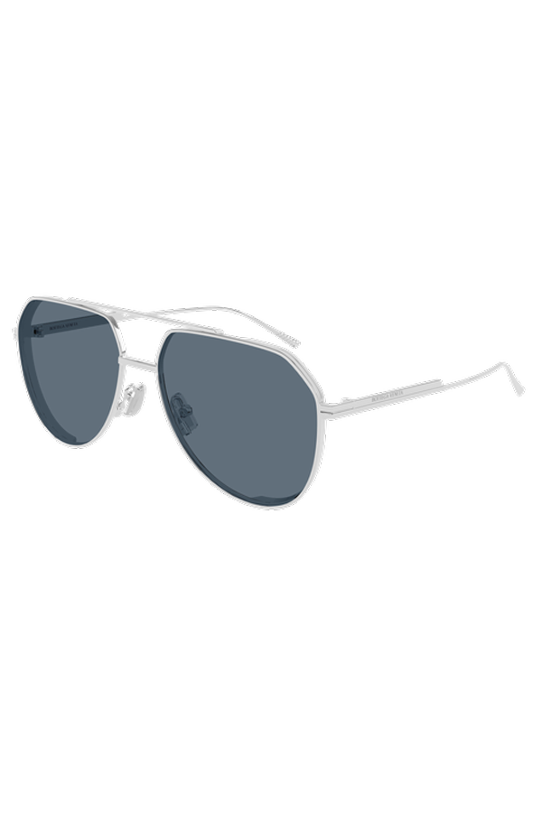 BOTTEGA VENETA Pilot Shape Sunglasses - Silver/Blue