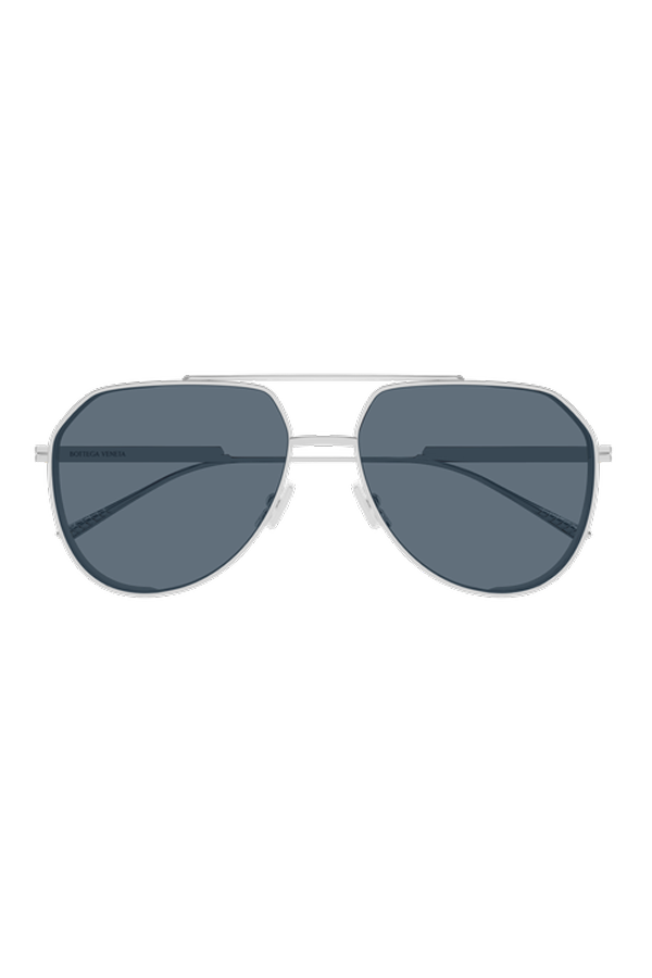 BOTTEGA VENETA Pilot Shape Sunglasses - Silver/Blue
