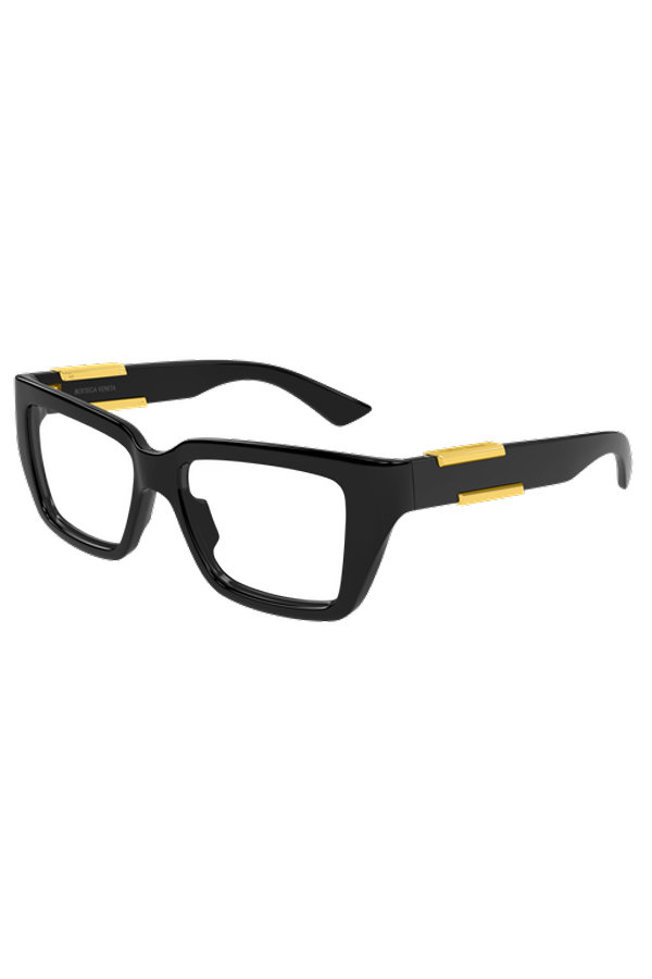 BOTTEGA VENETA Squared Shape Eyeglasses - Black/Transparent