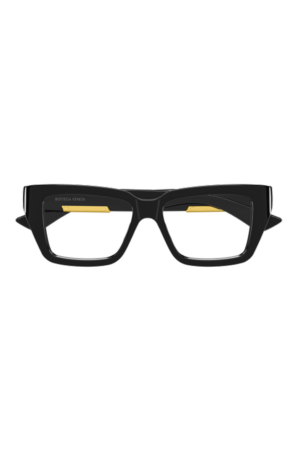 BOTTEGA VENETA Squared Shape Eyeglasses - Black/Transparent