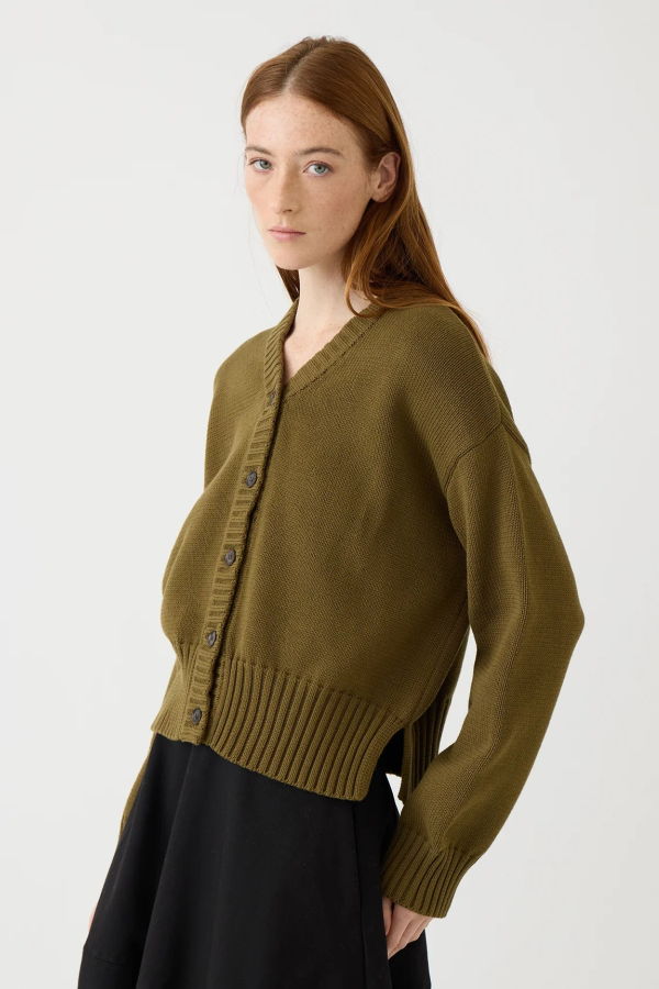 DEMYLEE Vivian Organic Cotton Cardigan - Moss