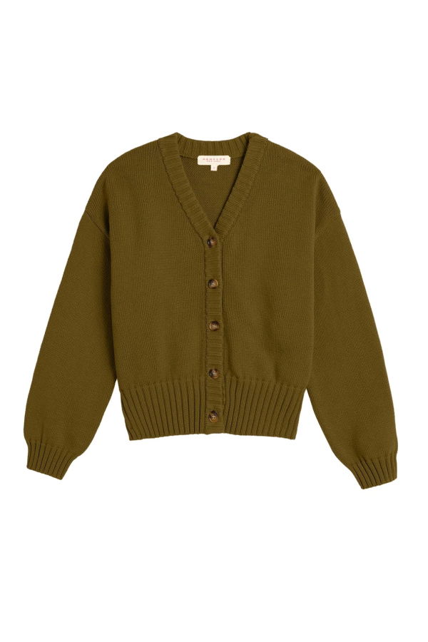 DEMYLEE Vivian Organic Cotton Cardigan - Moss