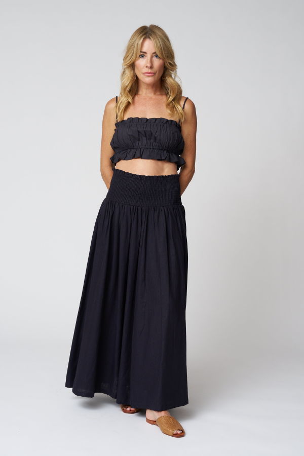 Emerson Fry Smocked Maxi Skirt