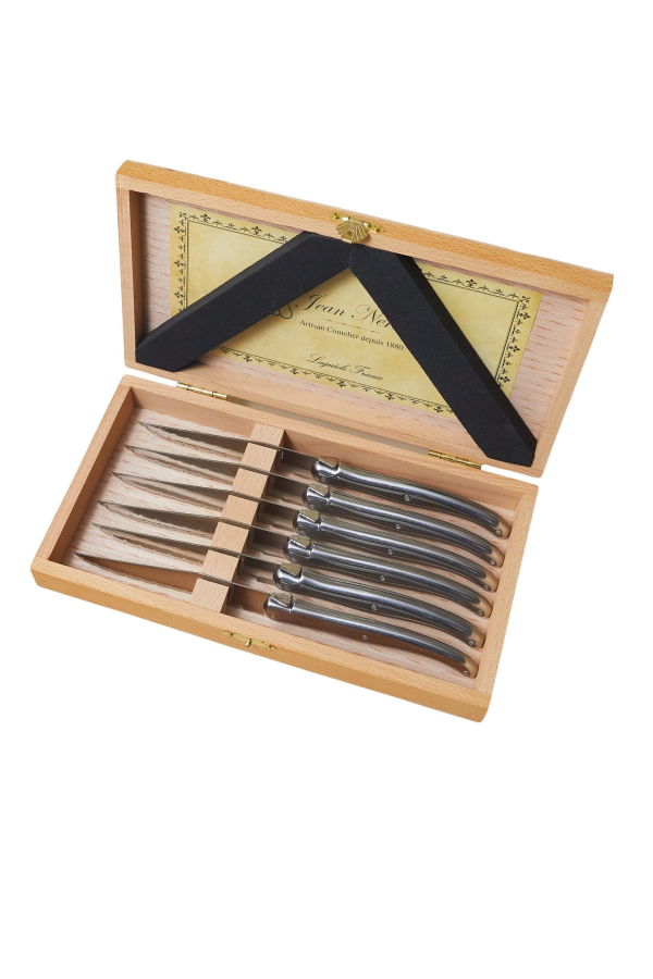 Be Home Laguiole 6 Piece Steak Knife Set, Stainless Steel in Wood Presentation Box