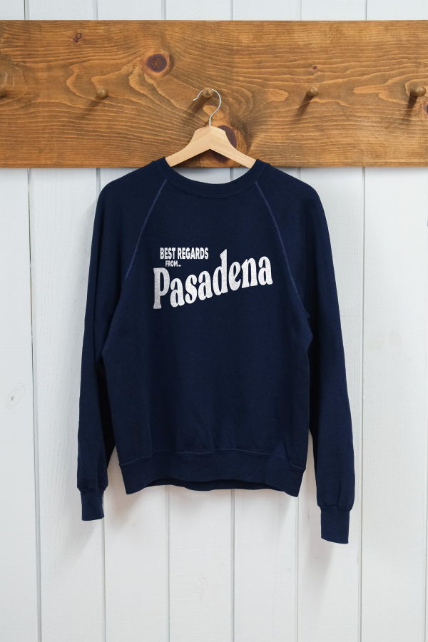 Best Regards Pasadena Upcycled Postcard Sweatshirt