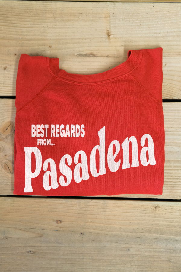 Best Regards Pasadena Upcycled Postcard Sweatshirt