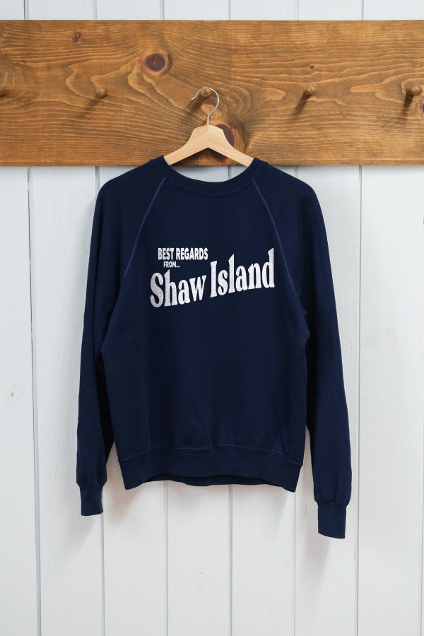 Best Regards Shaw Island Upcycled Postcard Sweatshirt