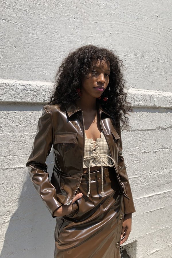Maryam Nassir Zadeh Crest Jacket - Oilcloth Espresso