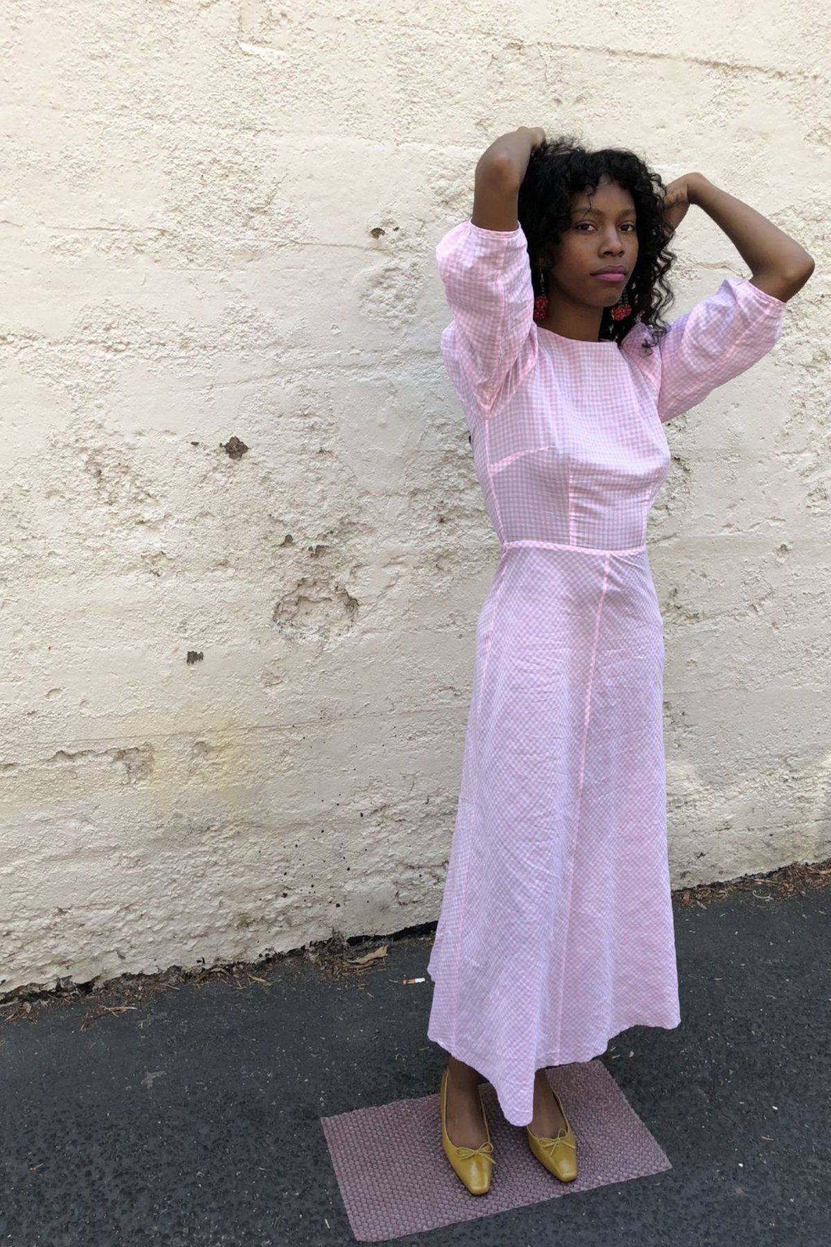 Penny Sage Robin Dress - Pink Gingham | Garmentory