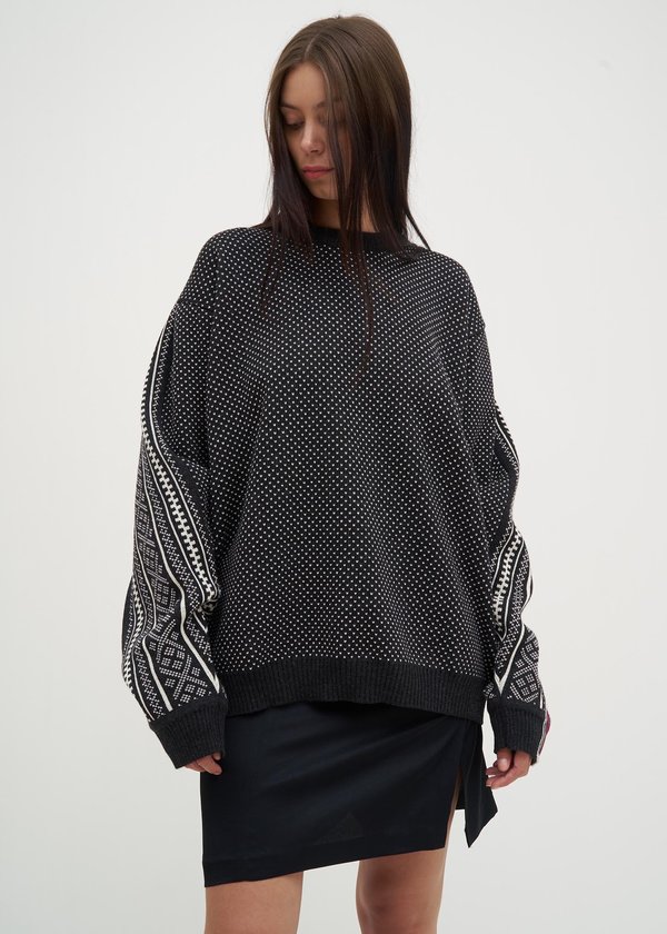 Y/project Norwegian Paneled Knit Sweater - Black | Garmentory