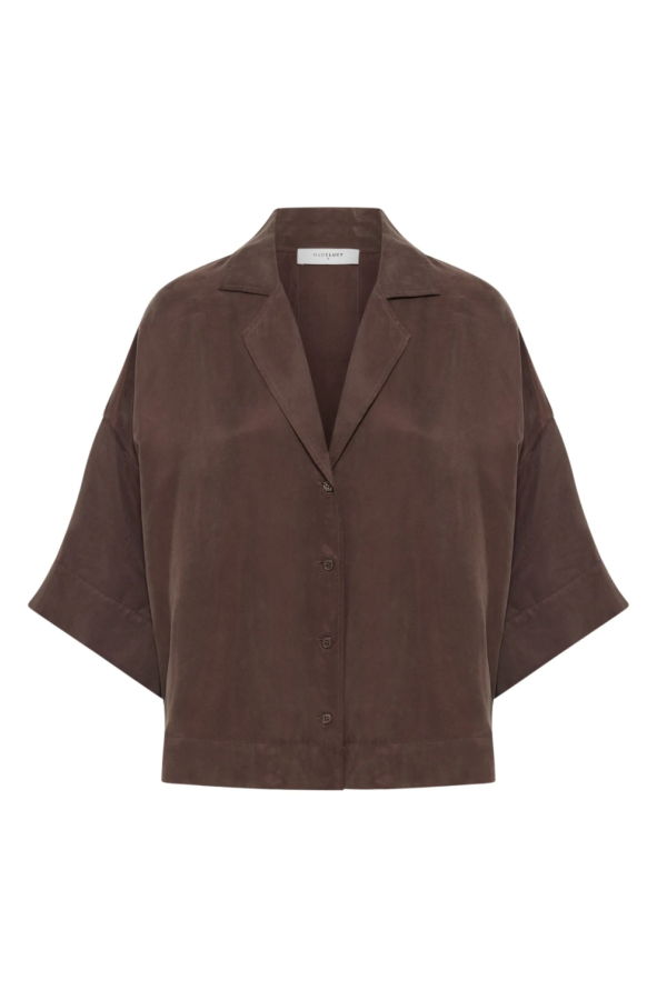 Nude Lucy Rika SS Cupro Shirt - Walnut
