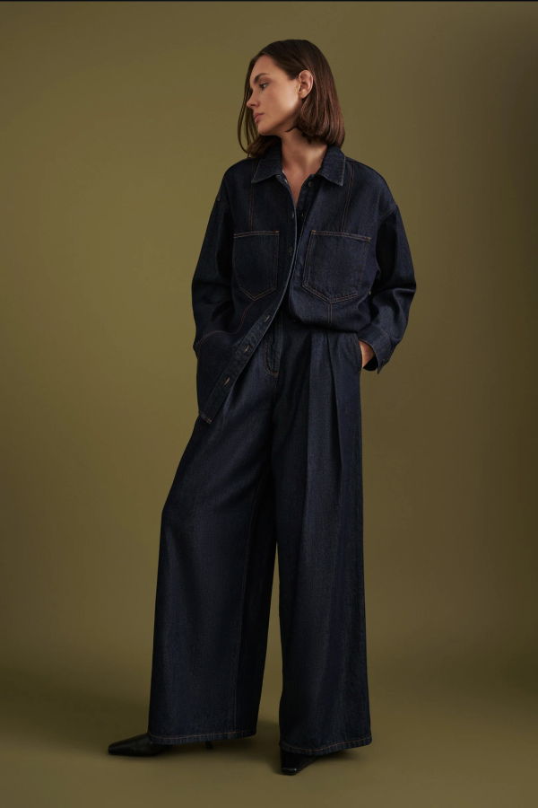 Nude Lucy Vita Denim Overshirt - Deep Blue
