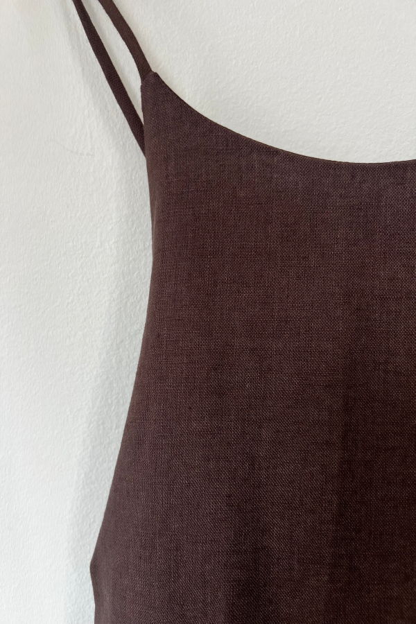 Nude Lucy Ziba Linen Top - Walnut Brown
