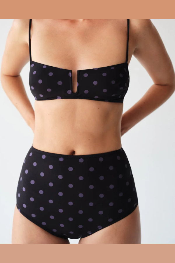 Pale Swimwear Isaura High-Waisted Bikini Bottom - Dots