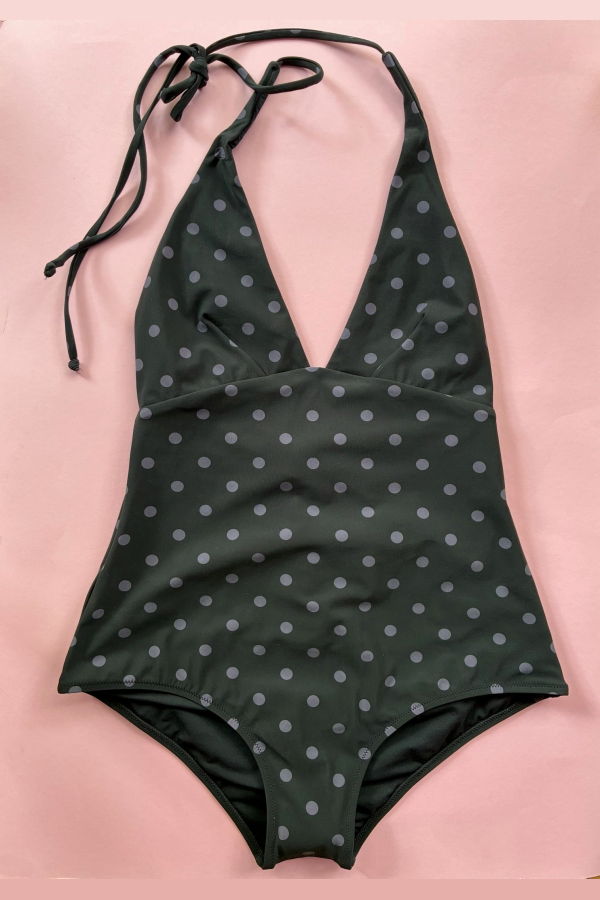 Pale Swimwear Mila Plunge One Piece Swimsuit - Dots