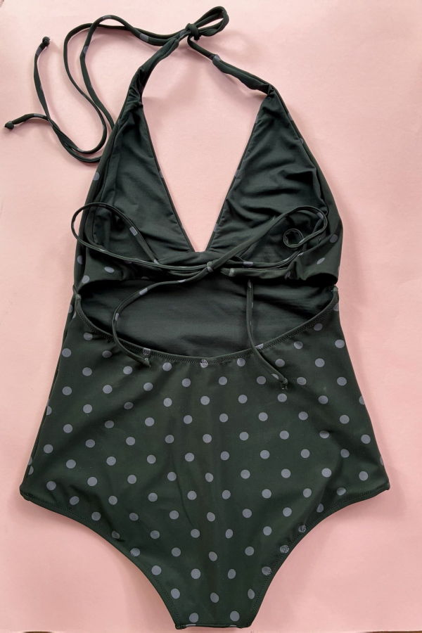 Pale Swimwear Mila Plunge One Piece Swimsuit - Dots