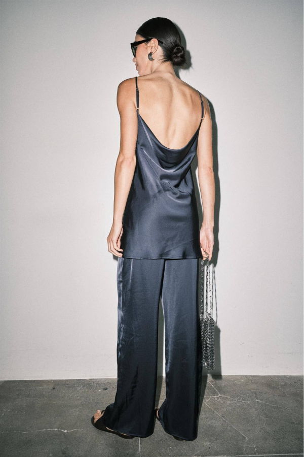 Loucia Satin Cami & Wide Leg Pant Set