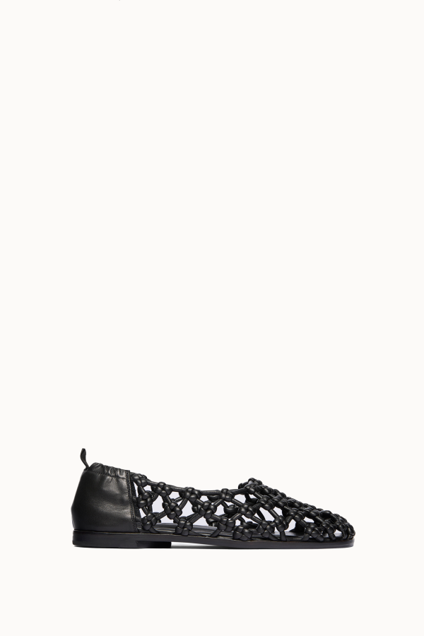 Freda Salvador Sally Woven Leather Flat - Black