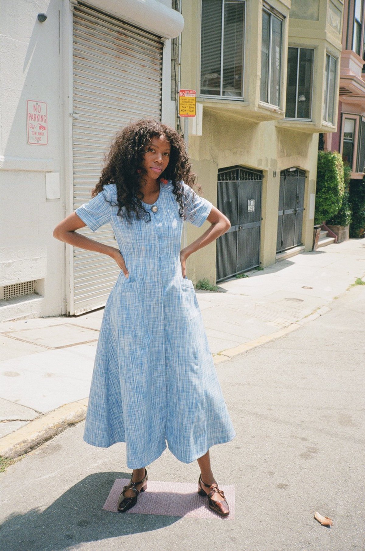 Maryam Nassir Zadeh Victory Dress - Basketweave Pacific | Garmentory