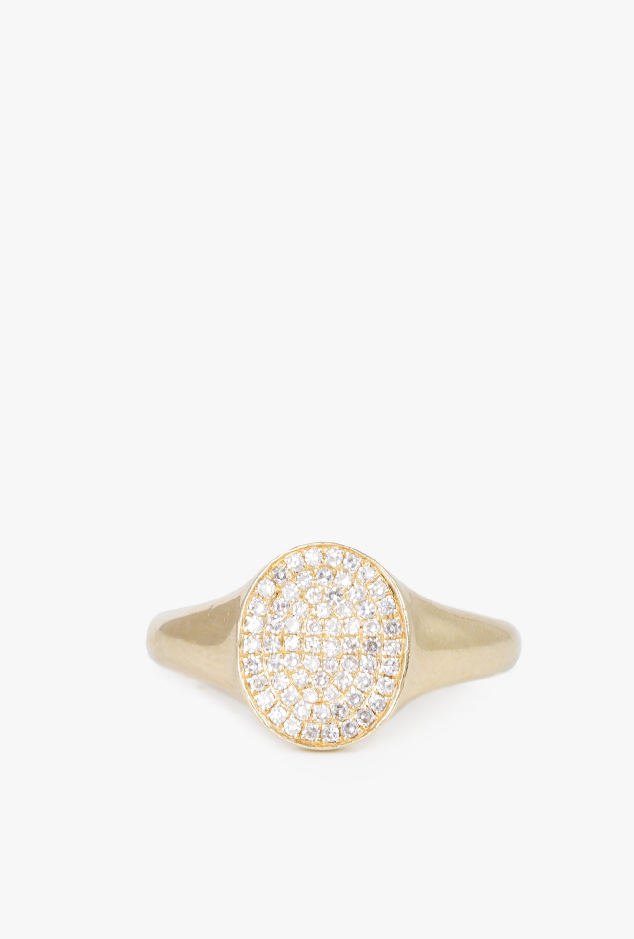 【Gabriela Artigas】Disc Signet Ring with White Pave GabrielaArtigasDiscSignetRingw