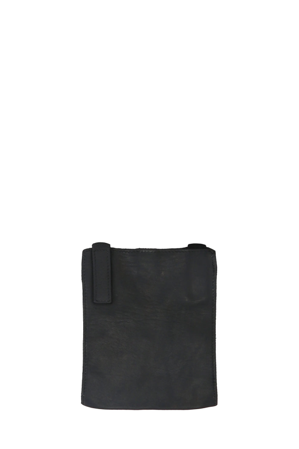 Guidi Horse Leather FT1 Flat Crossbody Bag - Black