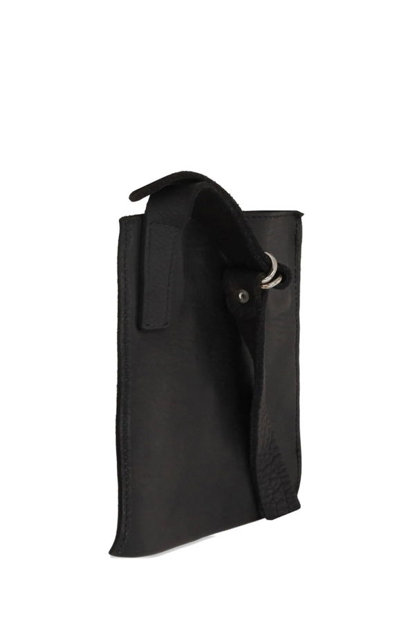 Guidi Horse Leather FT1 Flat Crossbody Bag - Black