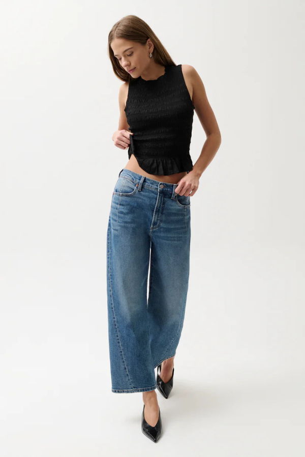Pistola Kyra Ankle High Rise Bowed Ankle Jeans - Denim