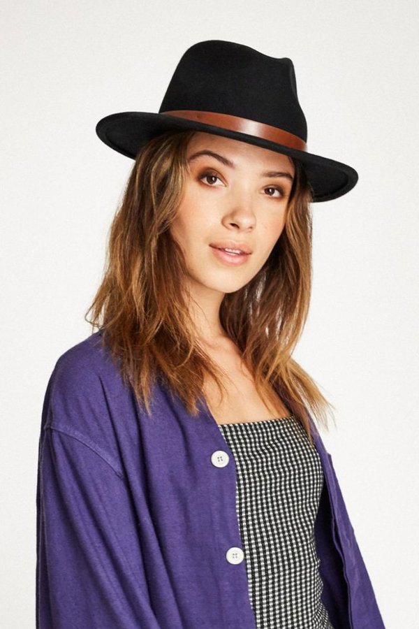 Brixton Messer Fedora - Black | Garmentory display picture 1