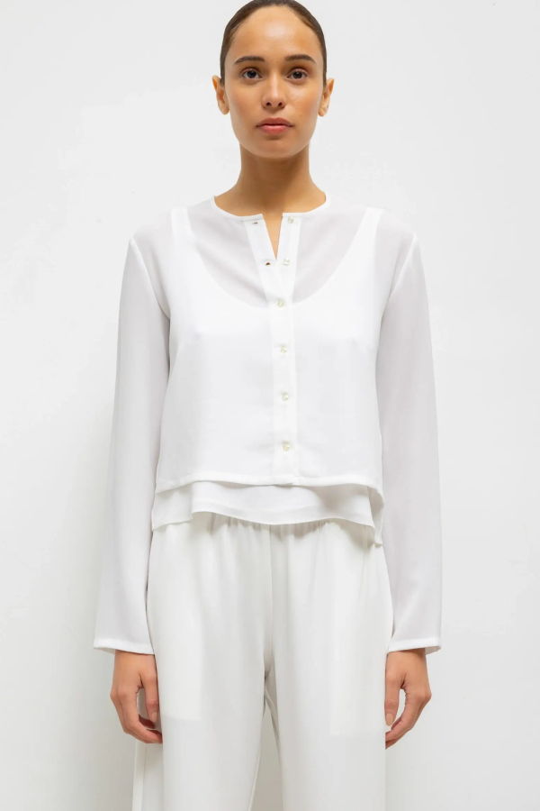 Leset Ari Crop Cardigan - Ice