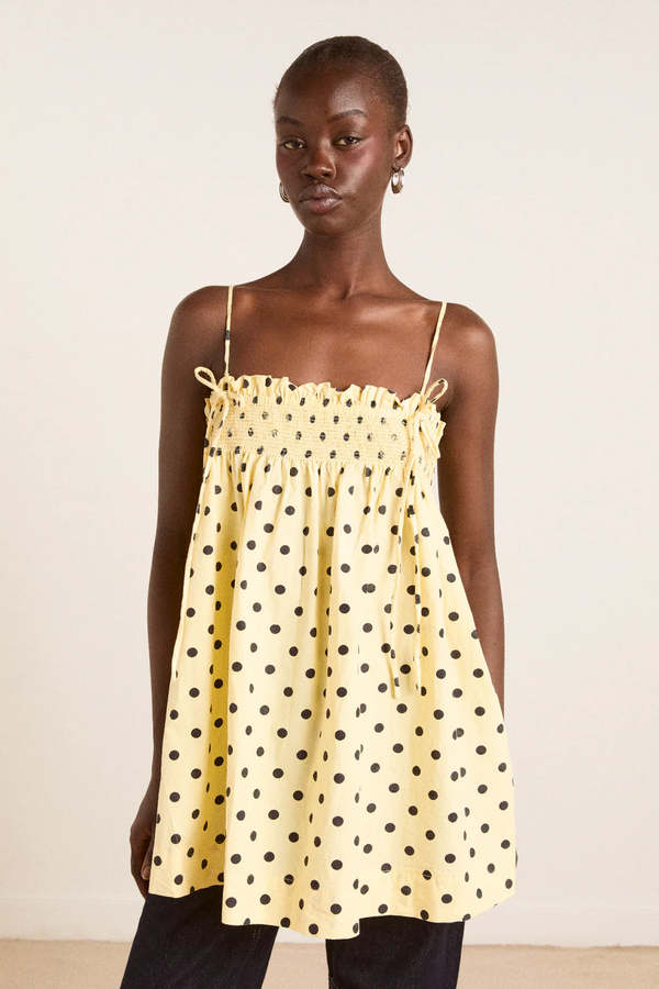 yellow and black mini dress DAMSON MADDER Lilo - IKEA MALM 6-drawer chest backless maxi it features long billowing Color:Seafoam Green