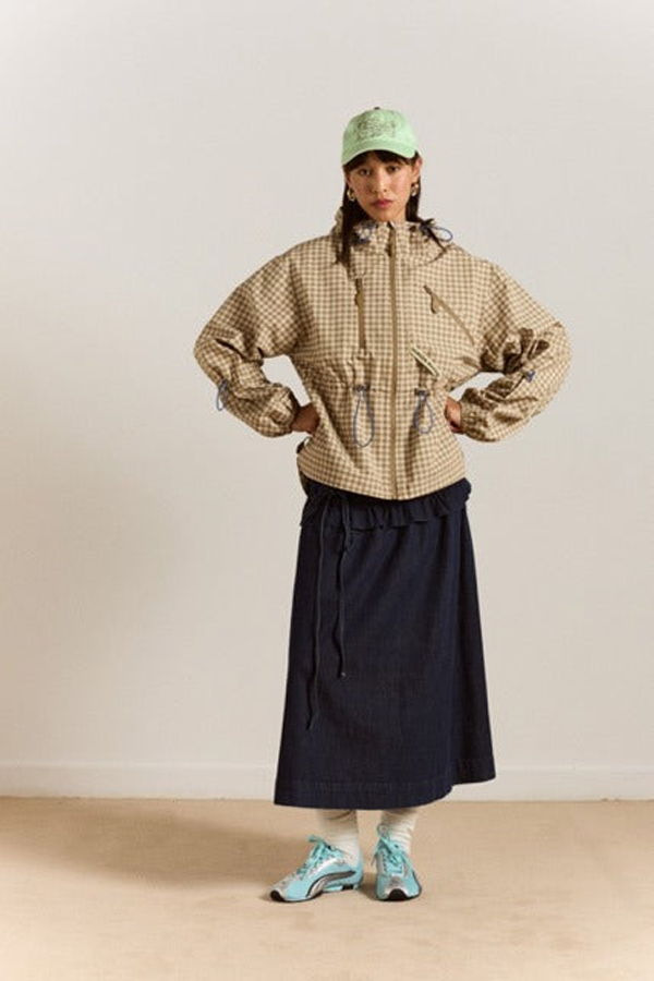 DAMSON MADDER Matilda Raincoat Gingham - Brown