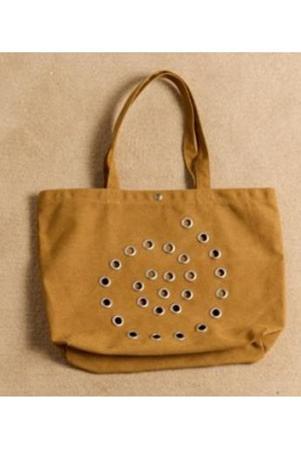 DAMSON MADDER Raine Swirly Eyelet Tote Bag - Toffee