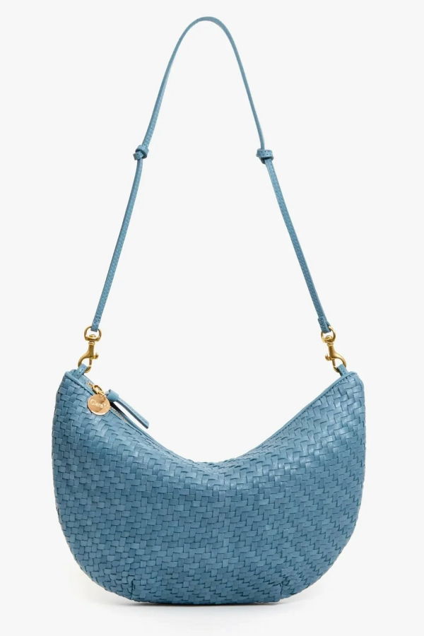 Clare V. Lune Woven Zig Zag Bag - Desert Blue