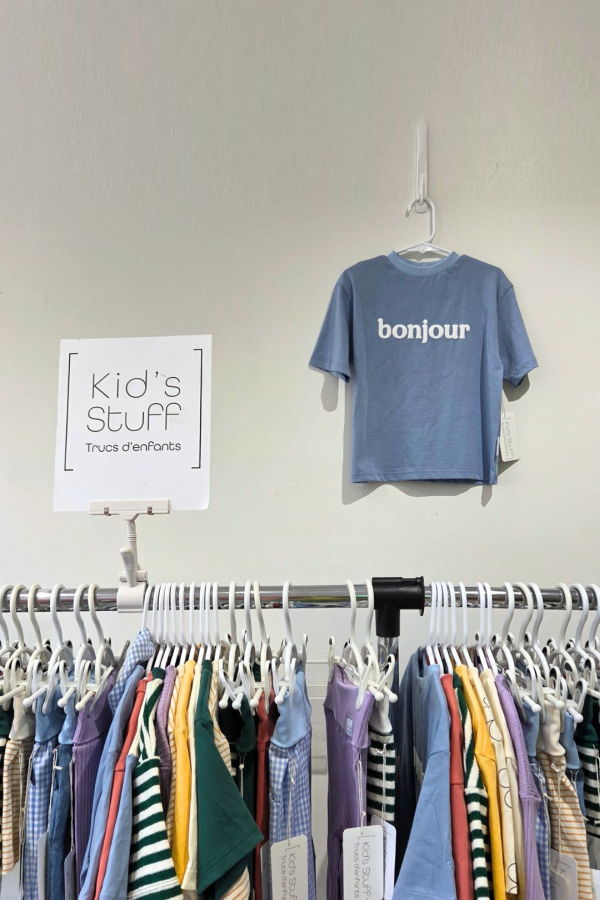 KIDS Kid's Stuff [Trucs d'enfants] Oversize Bonjour T-Shirt