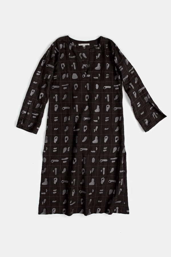 Erica Tanov Nava Linen Caftan Solid Embroidery