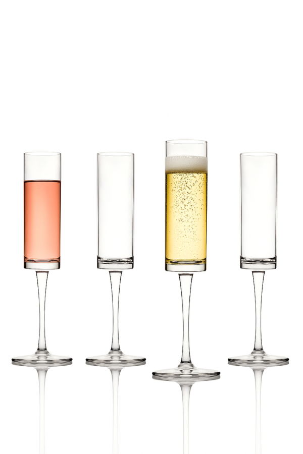Lemonsoda Champagne Flutes Hand-Blown Crystal Mimosa Glasses (6oz/180mL)