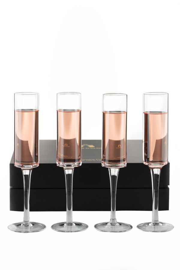 Lemonsoda Champagne Flutes Hand-Blown Crystal Mimosa Glasses (6oz/180mL)